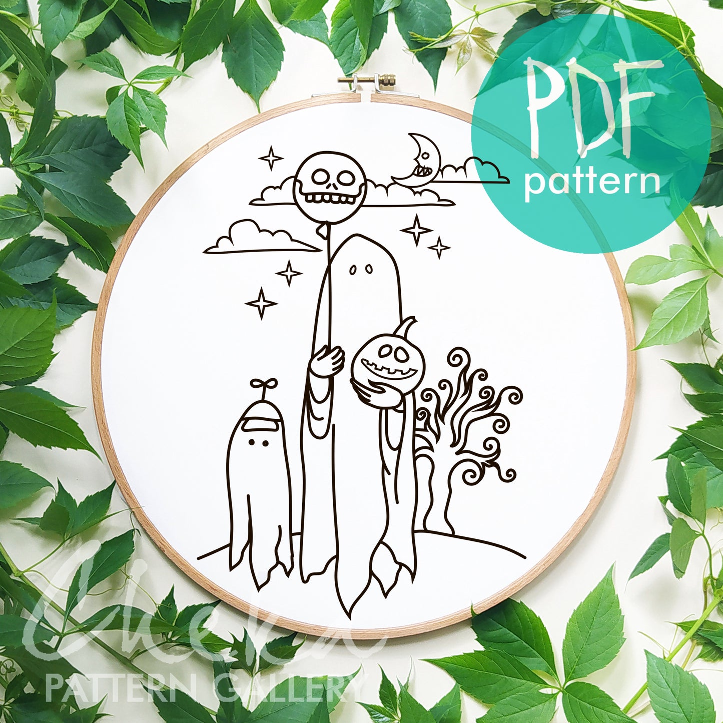 Ghost Embroidery Pattern, Cute Ghosts Hand Embroidery Pattern, Spooky Embroidery Ghost Patterns, Halloween Embroidery Pattern, Spooky Ghost
