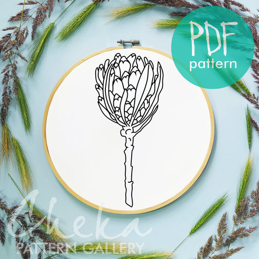 embroidery set embroidery kit pdf pattern embroidery design Hand embroidery digital download floral designes embroidery bundle floral embroidery Summer Embroidery botanical embroidery protea pattern protea flower