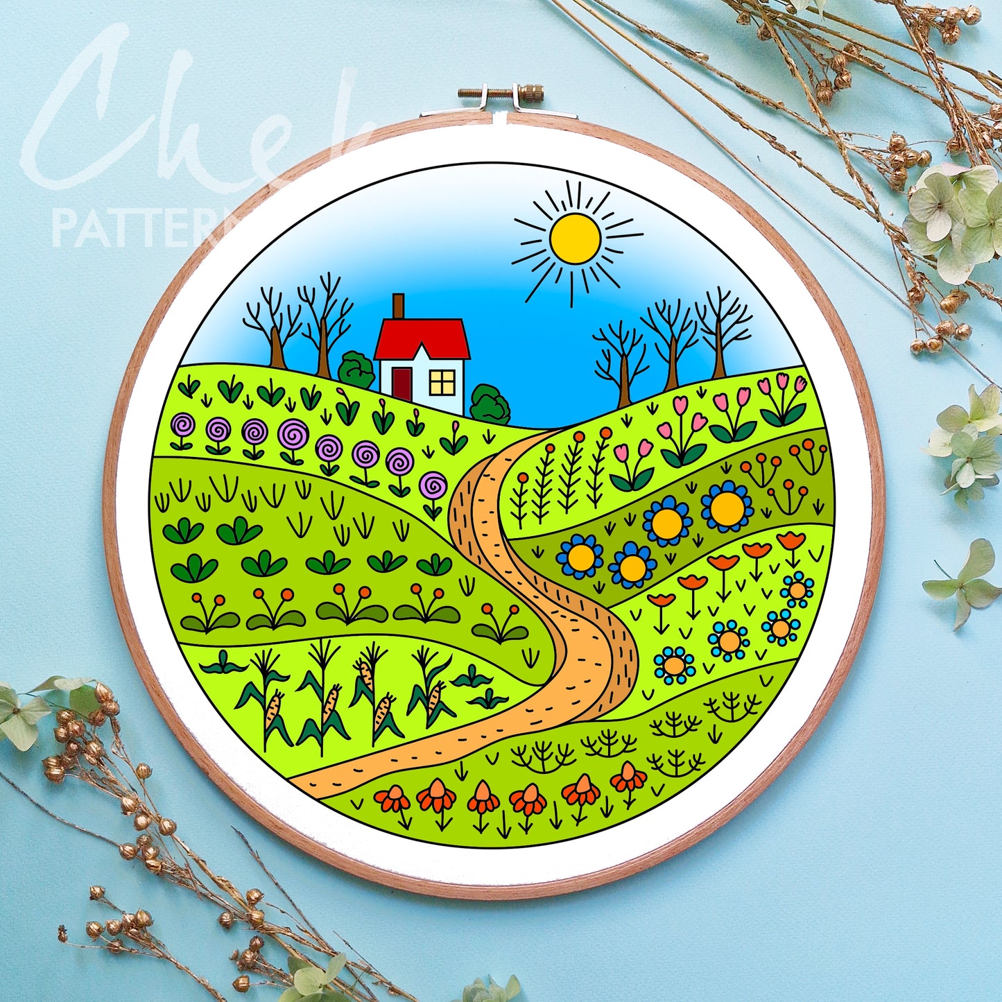 Harvest, Garden embroidery pattern. Watch My Garden Grow hand embroidery PDF pattern Gastronomic embroidery, hand embroidery pattern