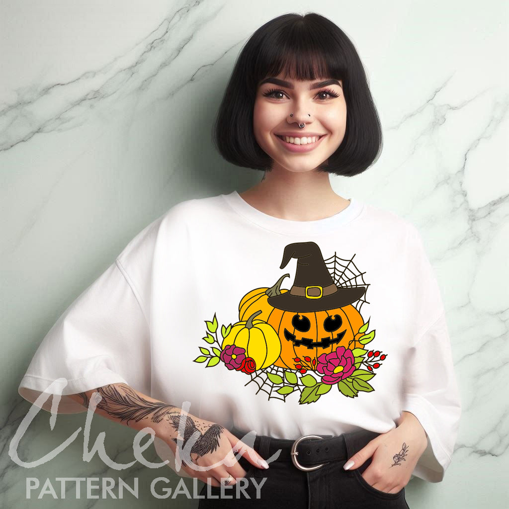 Big pumpkin Hand Embroidery Pattern, Pumpkin Pattern, Halloween Pattern, Autumn Crafts, Hand Embroidery PDF, Halloween crafts, fall decor