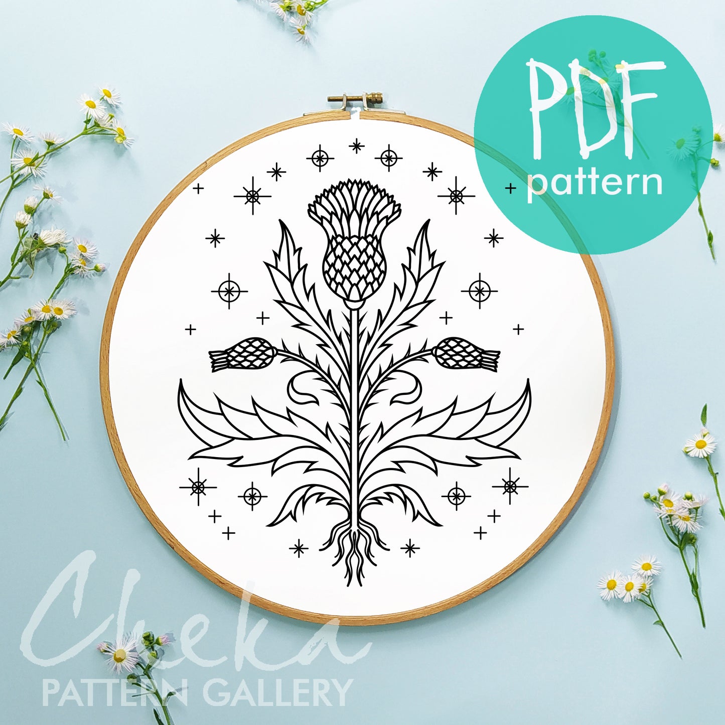 Thistle Embroidery bundle, set of 4 floral hand embroidery designes. Embroidery patterns with thistle. Traditional Scottish Crest, Hoop Art, Embroidery Designs