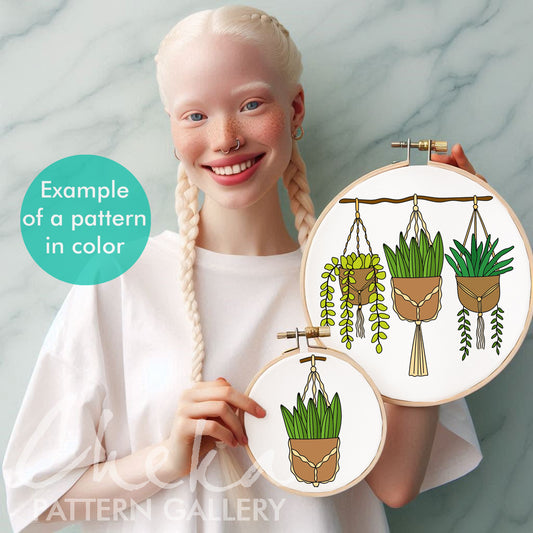 Houseplant Hand Embroidery Pattern, Home plants Embroidery, Embroidery art, Plant lover, DIY embroidery, spring crafts, PDF Digital Download