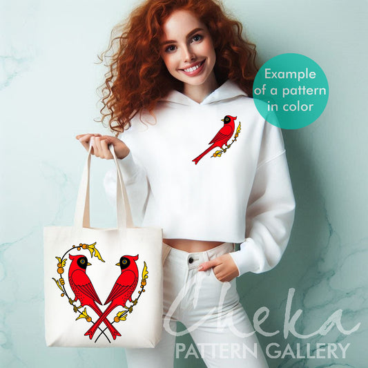 Floral heart, Birds Hand Embroidery pattern, Flower embroidery design, Hand Embroidery, St Valentin embroidery pattern, Diy Craft, Hoop Art