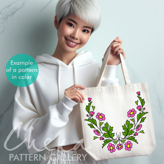 Vintage embroidery pattern. Pattern for embroidery of napkins and tablecloths. Beautiful Classic French embroidery pattern. Hand embroidery