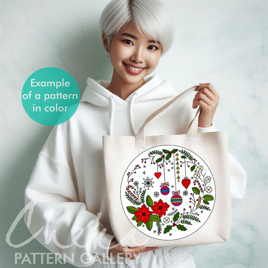 Festive Hand Embroidery Pattern, Christmas Hand Embroidery Design, Cozy Winter Scene, Cute Handmade DIY Craft, Hand Embroidery PDF, Hoop Art