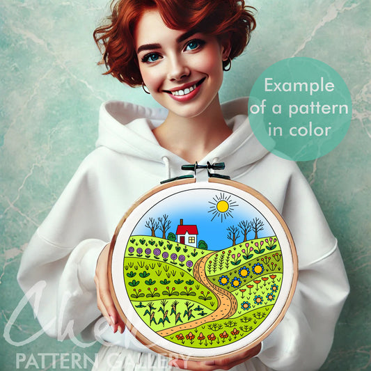 Harvest, Garden embroidery pattern. Watch My Garden Grow hand embroidery PDF pattern Gastronomic embroidery, hand embroidery pattern