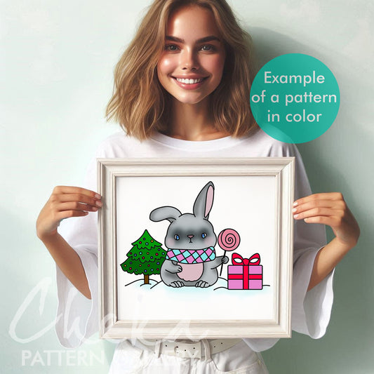  Cozy Rabbits, Christmas Hand Embroidery Design, Winter Scene, Cute bunni DIY Craft, Hand Embroidery PDF. Winter Hand Embroidery Project