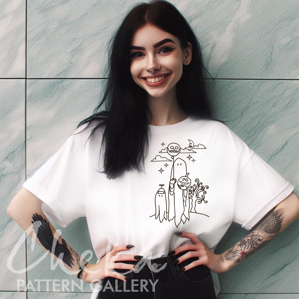 Ghost Embroidery Pattern, Cute Ghosts Hand Embroidery Pattern, Spooky Embroidery Ghost Patterns, Halloween Embroidery Pattern, Spooky Ghost