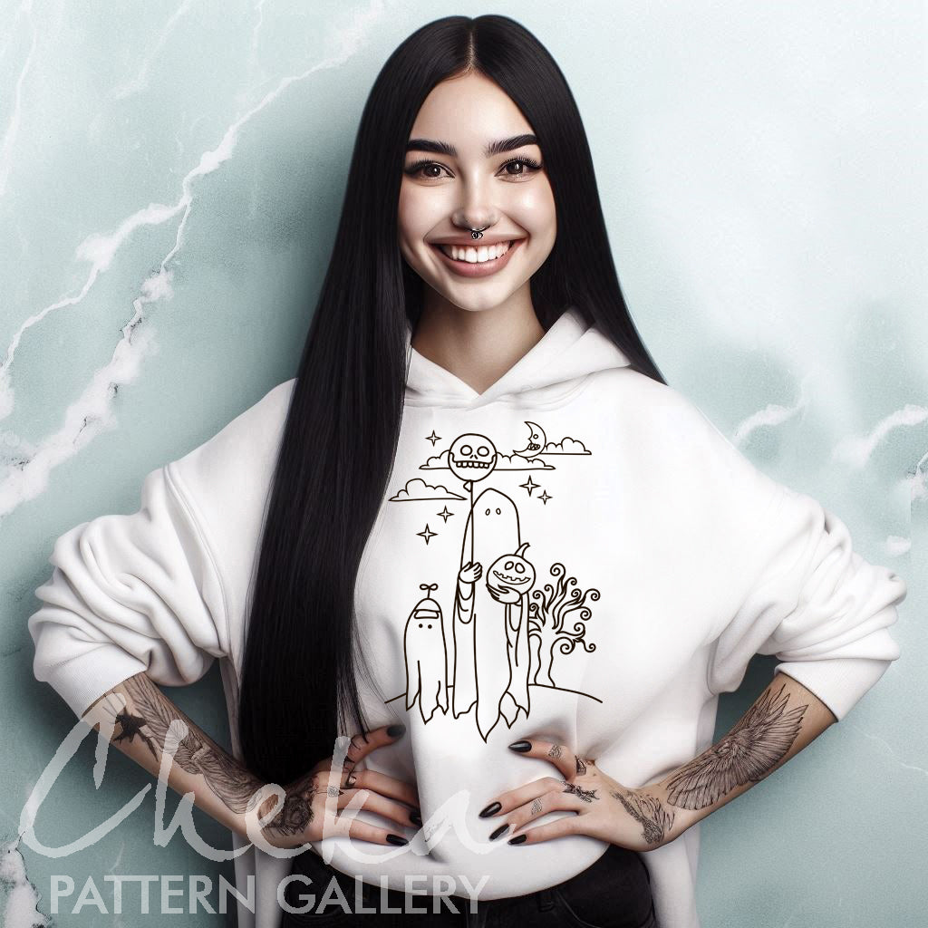 Ghost Embroidery Pattern, Cute Ghosts Hand Embroidery Pattern, Spooky Embroidery Ghost Patterns, Halloween Embroidery Pattern, Spooky Ghost