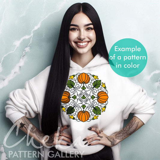 Pumpkins, Hand Embroidery Pattern, Pumpkin Design. Simple embroidery pattern PDF (6 hoop sizes)