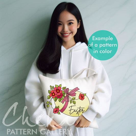 Eggs pattern, Easter embroidery pattern, Spring hand embroidery template, Florall embroidery blueprint, Hoop art, Floral embroidery pattern