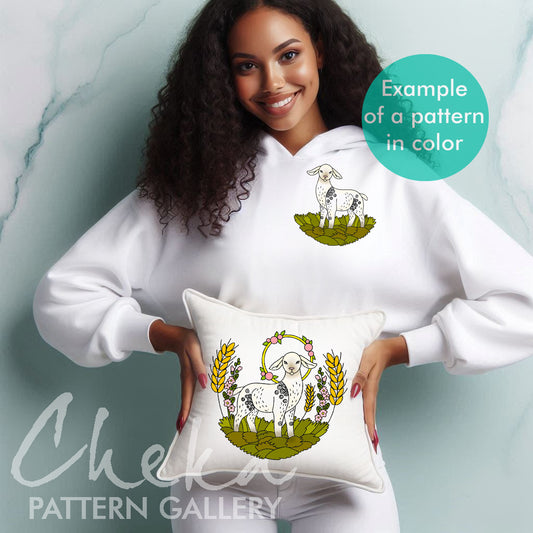 Sheep Hand Embroidery Pattern, Digital Download Embroidery, Animal Embroidery Pattern PDF, Beginner Friendly embroidery, Christmas Nativity