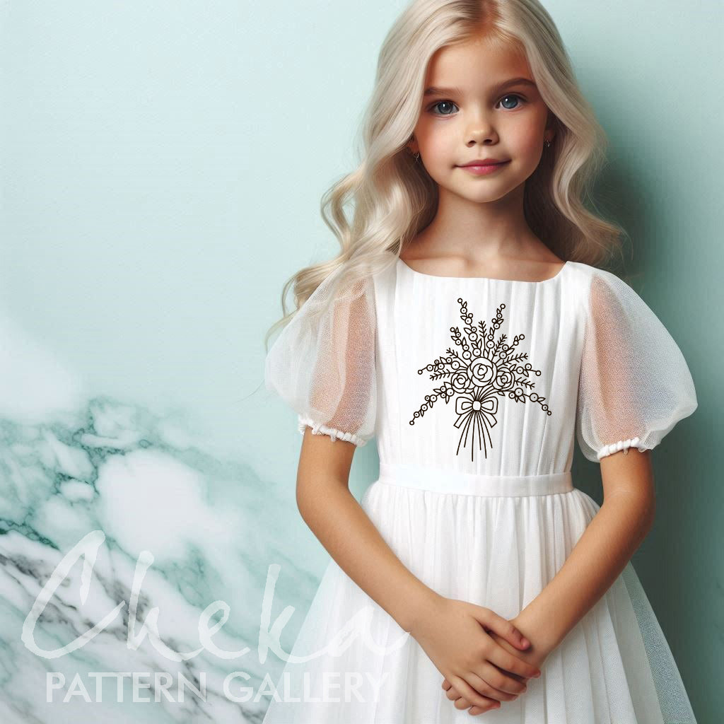 A small bouquet with tiny flowers. PDF Embroidery pattern for clothing decoration with flowers. Tiny flowers, Mini Embroidery Hoop Art