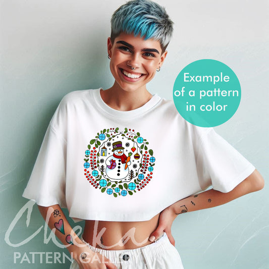 Winter Snowman Hand Embroidery Pattern, Christmas Hand Embroidery Design, Cozy Winter Scene, Cute Snowman DIY Craft, Hand Embroidery PDF