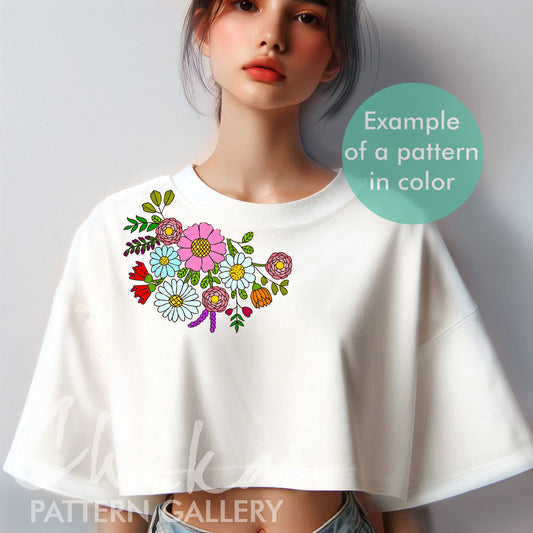 Watering can with flowers, Hand Embroidery Template, Pot with flowers, Embroidery Pattern PDF, Spring Hand Embroidery Pattern, Beginner craft