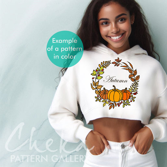 autumn hoodie, Autumn Leaves Hand Embroidery Pattern, Autumn Embroidery Pattern, Fall berries, Autumn Foliage, Hand Embroidery Pattern PDF, warm embroidery