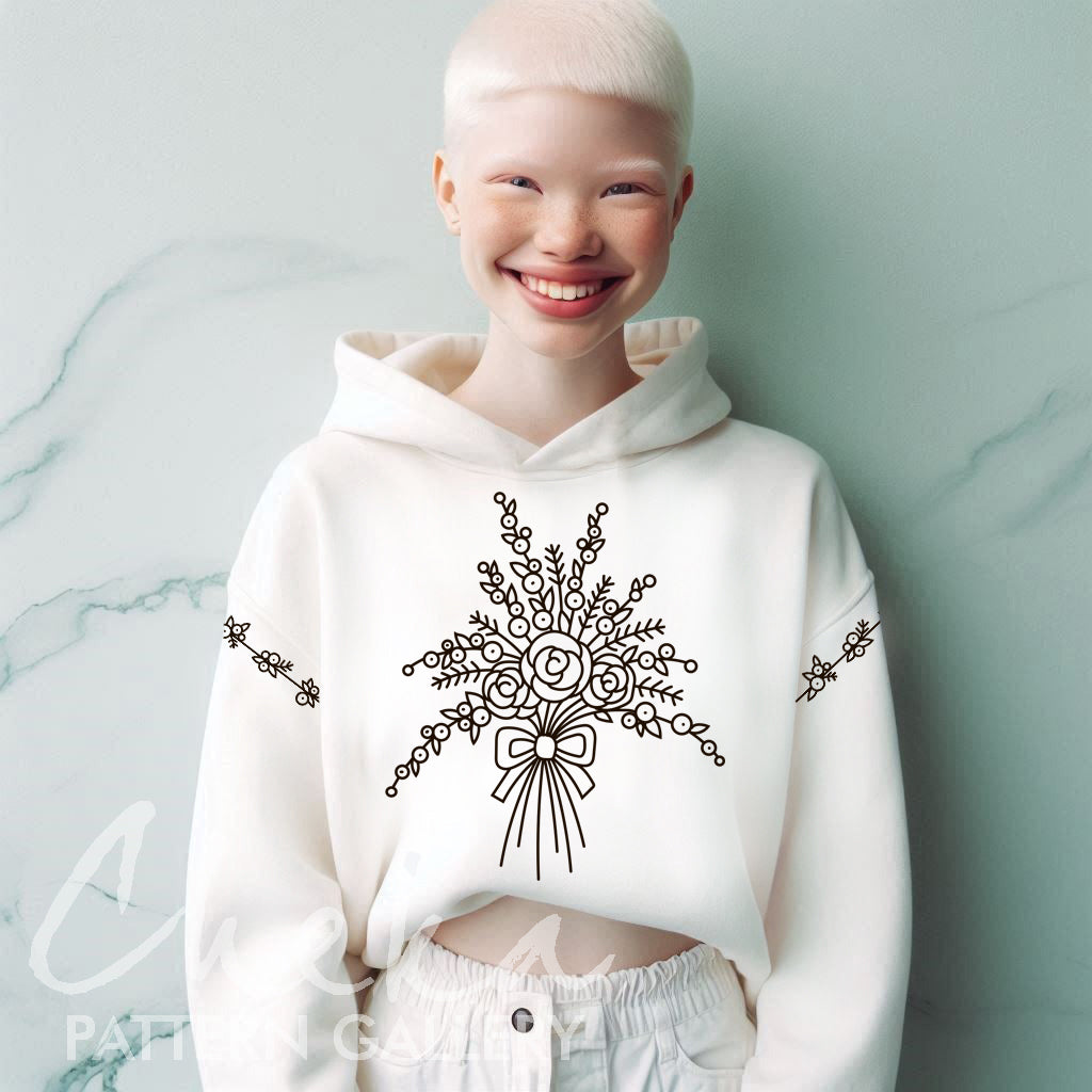 A small bouquet with tiny flowers. PDF Embroidery pattern for clothing decoration with flowers. Tiny flowers, Mini Embroidery Hoop Art