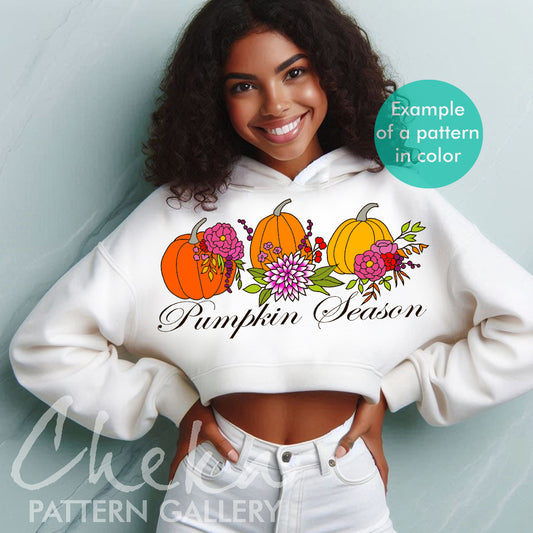 pumpin hoodie, Pumpkin Season Hand Embroidery Pattern, Pumpkins Pattern, Pumpkin Design, Pumpkin and flowers, Floral fall Pattern, Hand Embroidery Pattern