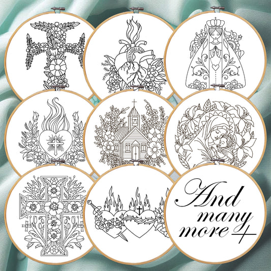 Christian Embroidery, Whole store embroidery bundle. Religious embroidery, Hand embroidery designs and templates PDF. Religious Hoop Art