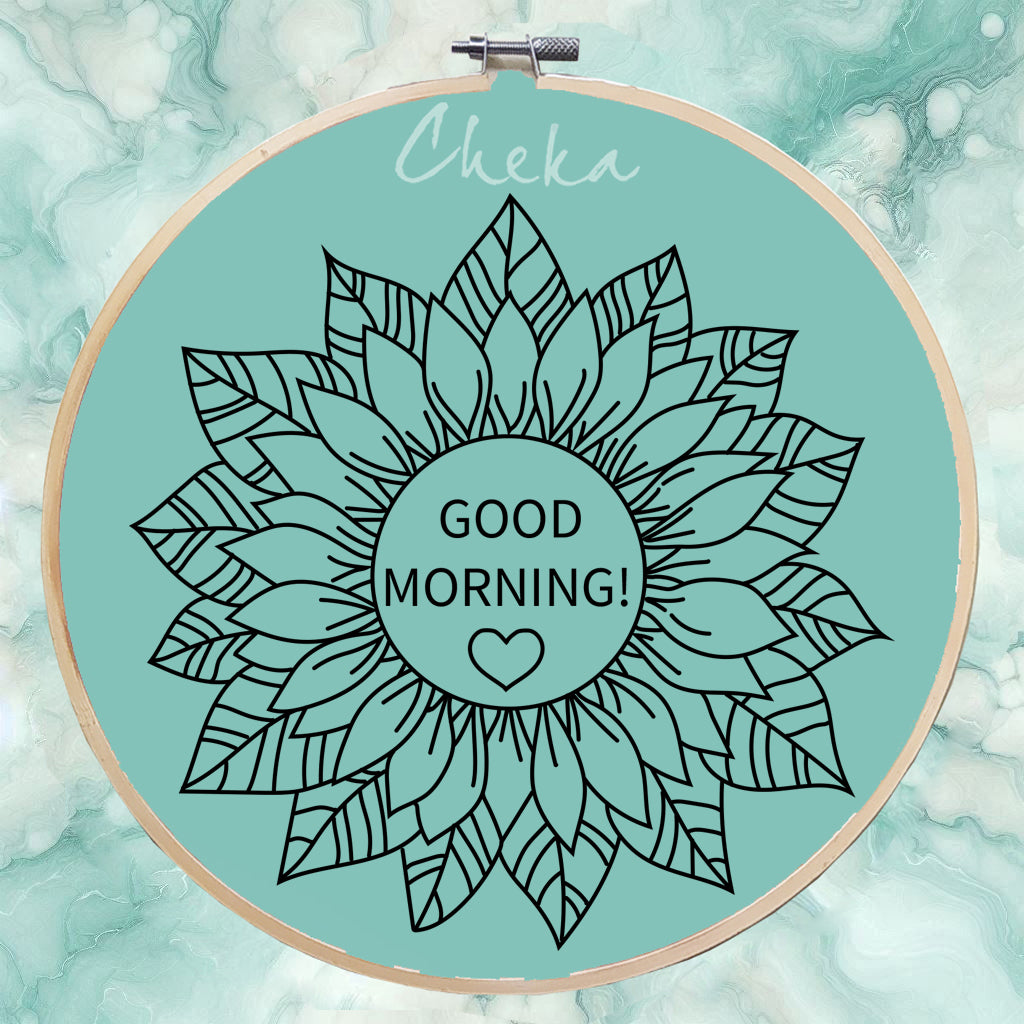 Sunflower, Hand embroidery pattern. Free embroidery pattern