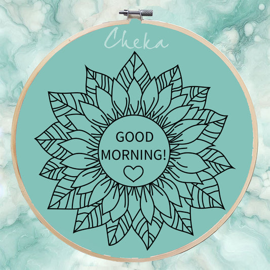 Sunflower, Hand embroidery pattern. Free embroidery pattern