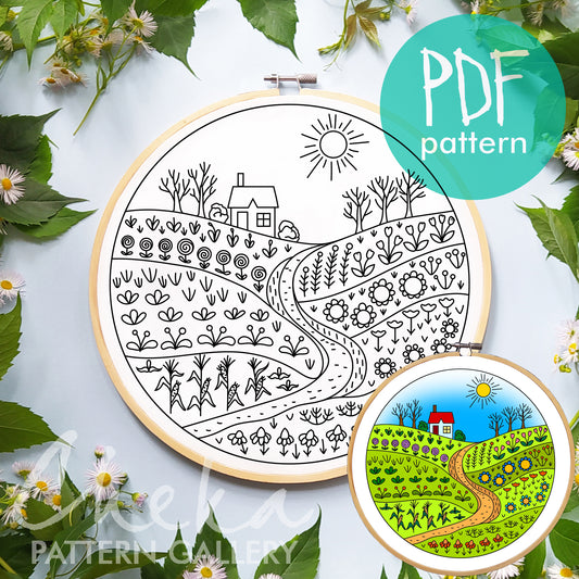 Harvest, Garden embroidery pattern. Watch My Garden Grow hand embroidery PDF pattern Gastronomic embroidery, hand embroidery pattern