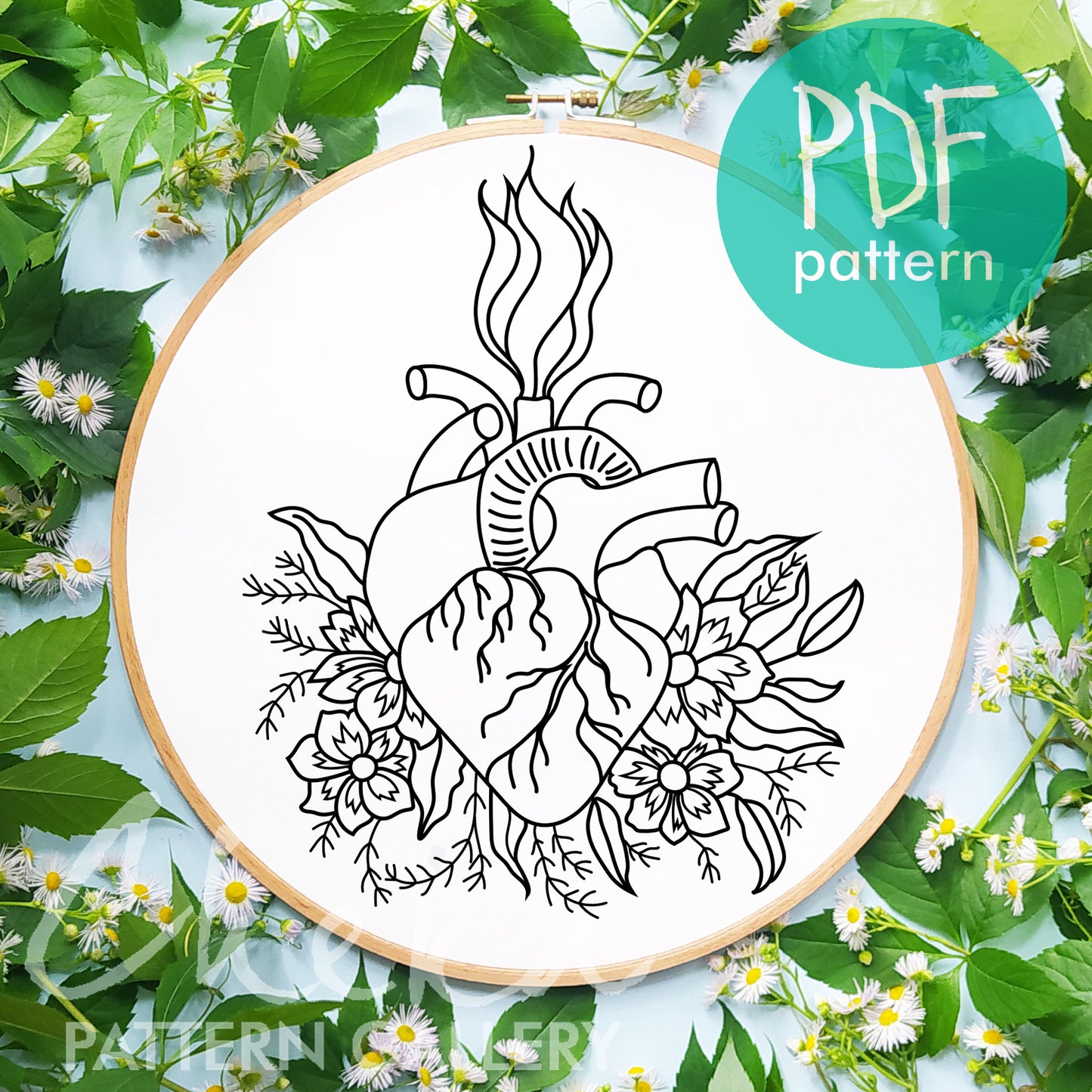 Sacred Heart Of Jesus, Catholic Religious Symbol, Instant Digital Download. Embroidery Pattern, Christian Hand Embroidery,Catholic Religious