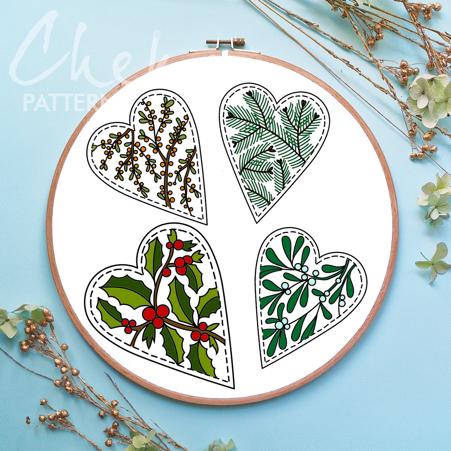 Christmas Tree decoration. Winter Embroidery design, Hand Embroidery Pattern, Instant Download PDF, Beginner Friendly 