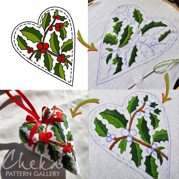 Christmas Tree decoration. Winter Embroidery design, Hand Embroidery Pattern, Instant Download PDF, Beginner Friendly 