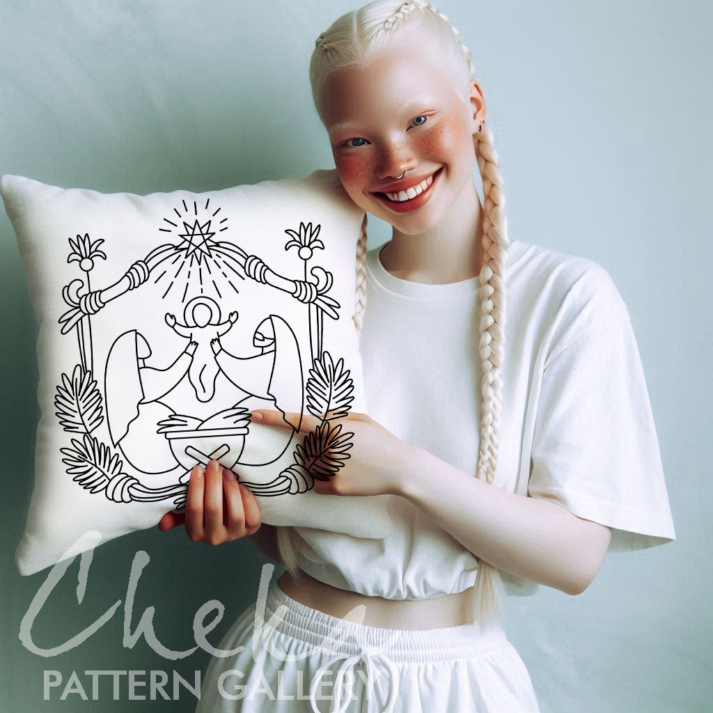 Nativity Scene Hand Embroidery Pattern, Christmas Nativity, Hand Embroidery Pattern PDF, Christian embroidery