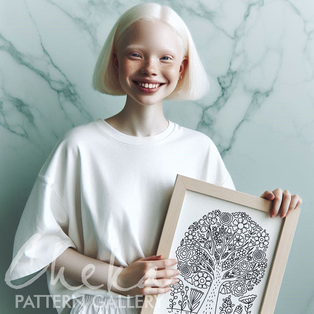 Beginner Embroidery PDF Pattern, Flower Tree. Digital Pattern. Embroidery Sampler PDF Pattern with flowers