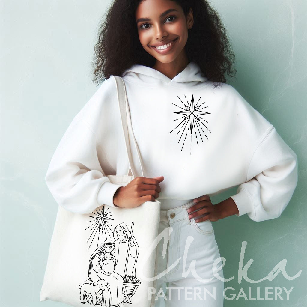 Nativity Scene, Hand Embroidery Pattern, Christmas Nativity, Baby Jesus Embroidery, Hand Embroidery Pattern PDF, Winter embroidery