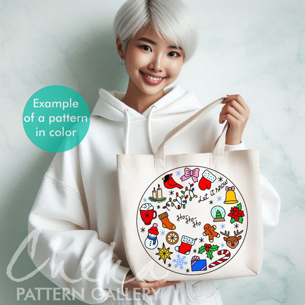 Christmas decoration. Christmas hand embroidery pattern, cozy embroidery ornament PDF, Christmas home decor