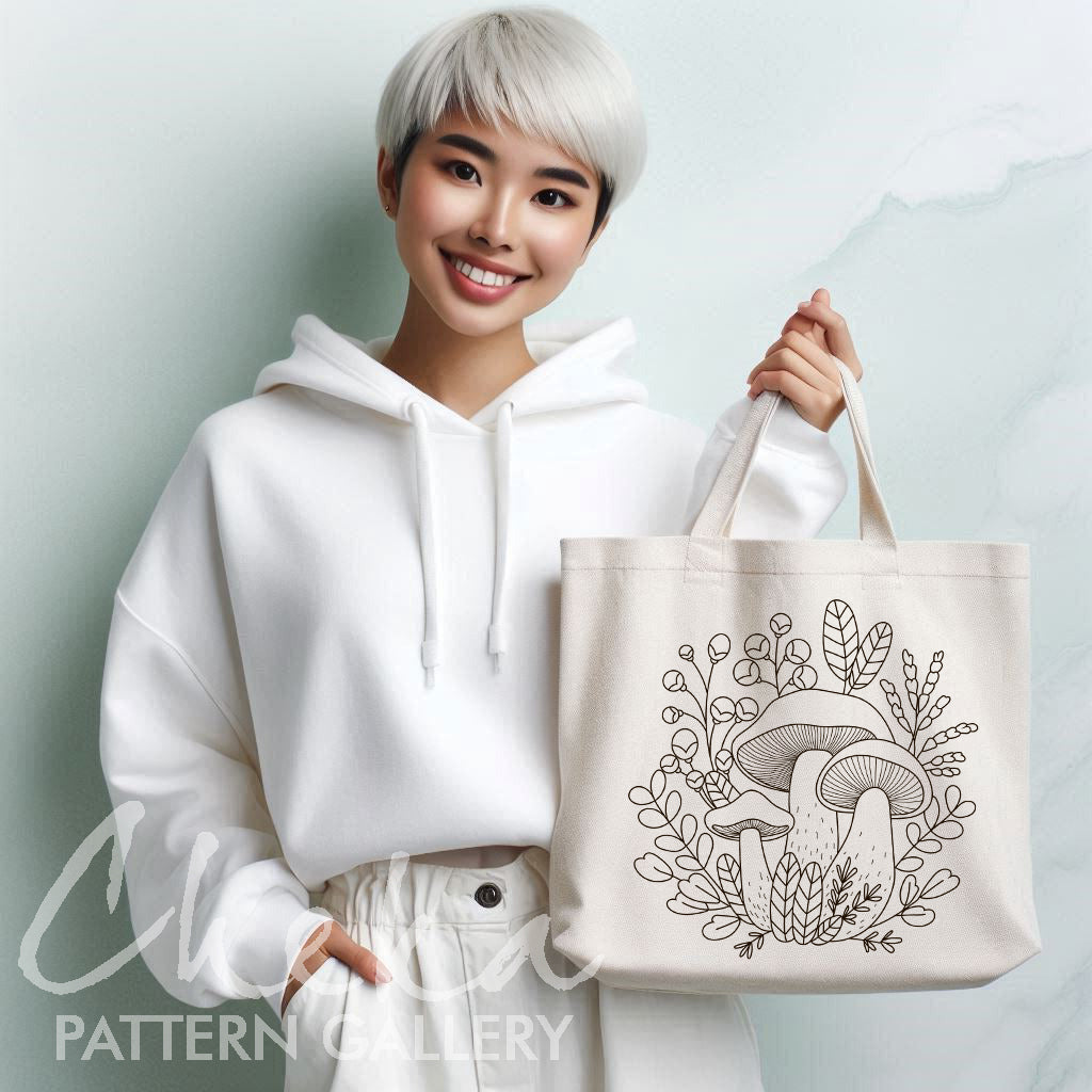 Mushroom Forest PDF Pattern. Mushroom embroidery pattern. Autumn embroidery patterns. Digital Download. Forest embroidery, beginner friendly