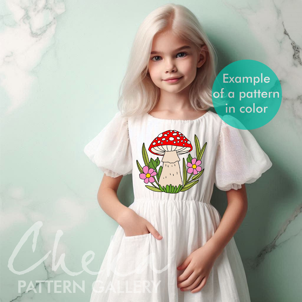 Fly agaric PDF Pattern. Mushroom embroidery pattern. Autumn embroidery patterns. Digital Download. Forest embroidery, beginner friendly