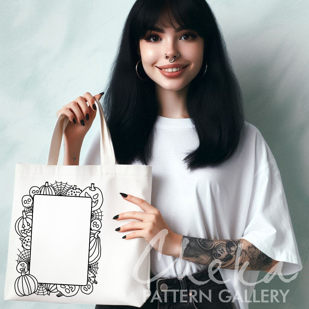 Photo frame, Scary Embroidery, Halloween hand embroidery pattern, handmade embroidered frame, spooky season, digital embroidery pattern PDF