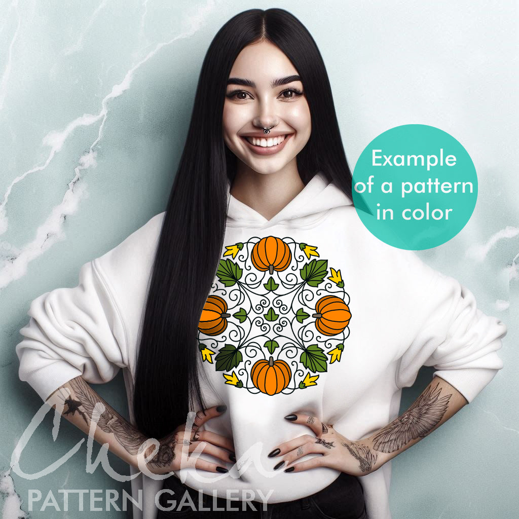 Pumpkins, Hand Embroidery Pattern, Pumpkin Design. Simple embroidery pattern PDF (6 hoop sizes)