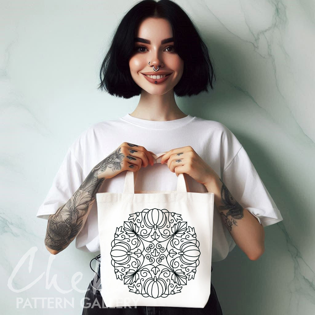 Pumpkins, Hand Embroidery Pattern, Pumpkin Design. Simple embroidery pattern PDF (6 hoop sizes)