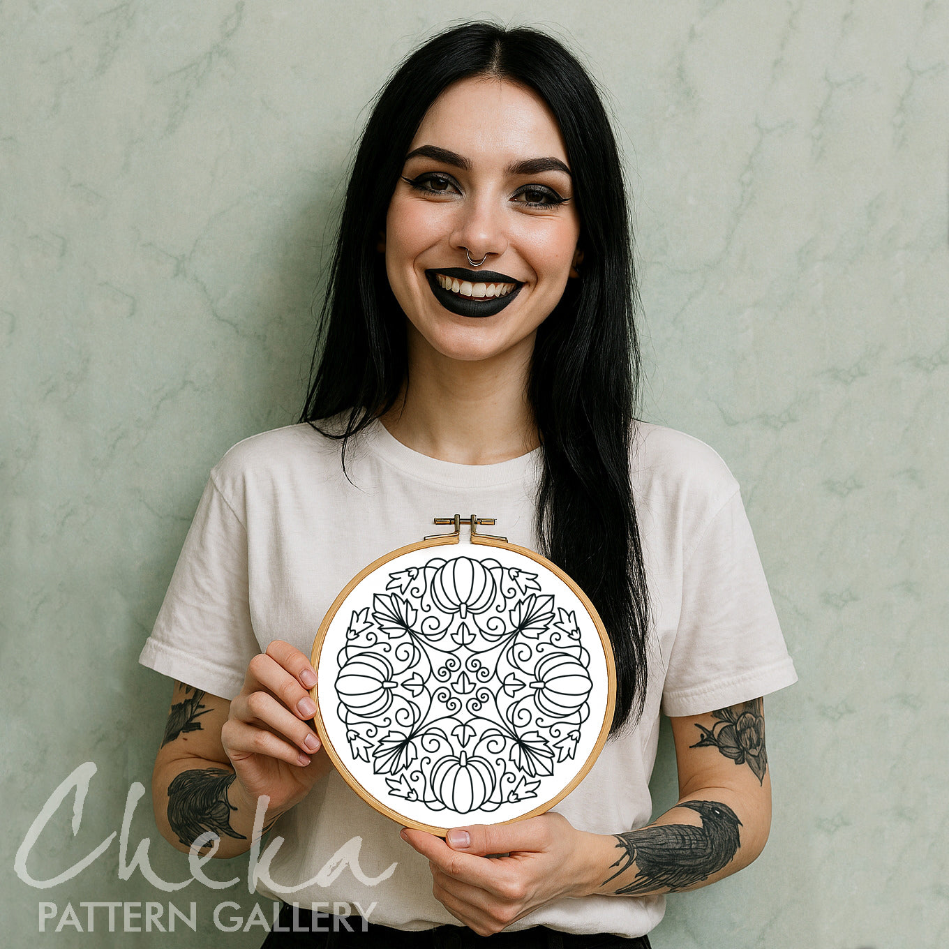 Pumpkins, Hand Embroidery Pattern, Pumpkin Design. Simple embroidery pattern PDF (6 hoop sizes)