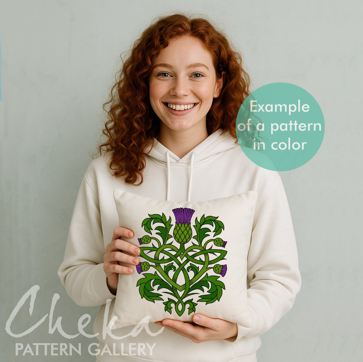 Thistle, pattern for hand embroidery. Traditional Scottish Crest. Decorative Thistle flower, botanical embroidery. Celtic hoop Art, Thistle
