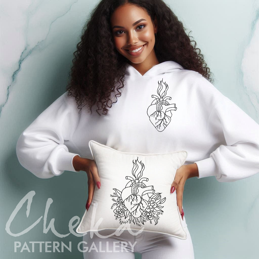 catholic woman hoodie, Sacred Heart Of Jesus, Catholic Religious Symbol, Instant Digital Download. Embroidery Pattern, Christian Hand Embroidery,Catholic Religious