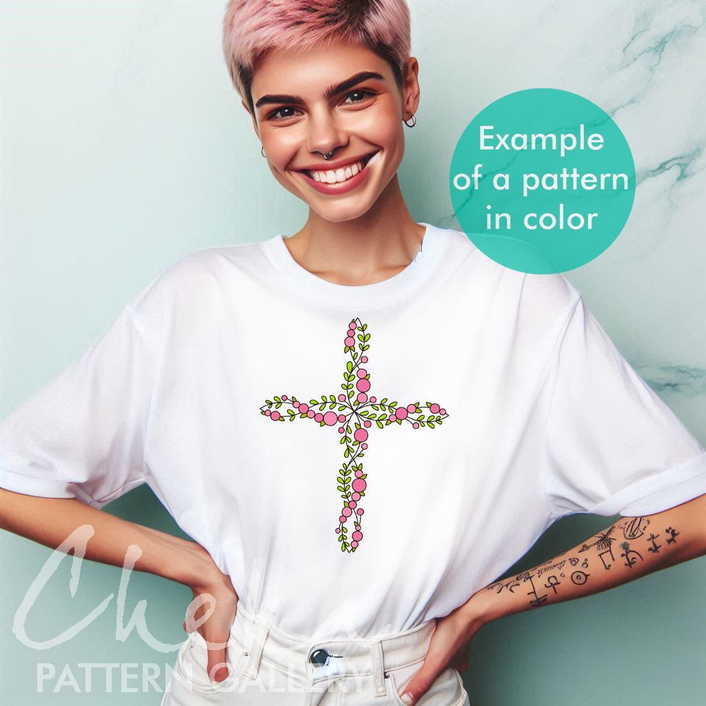 Floral Crosses, Christian Embroidery. Hand Embroidery Pattern Set (PDF), Catholic Hoop Art