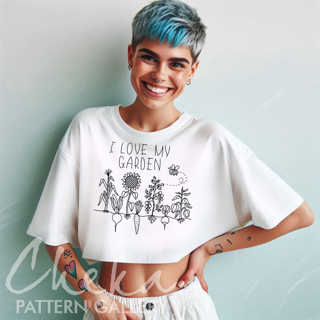 Garden embroidery, Vegetable Garden hand embroidery pattern. Cottagecore Embroidery Pattern, Home Embroidery PDF, Watch My Garden Grow 