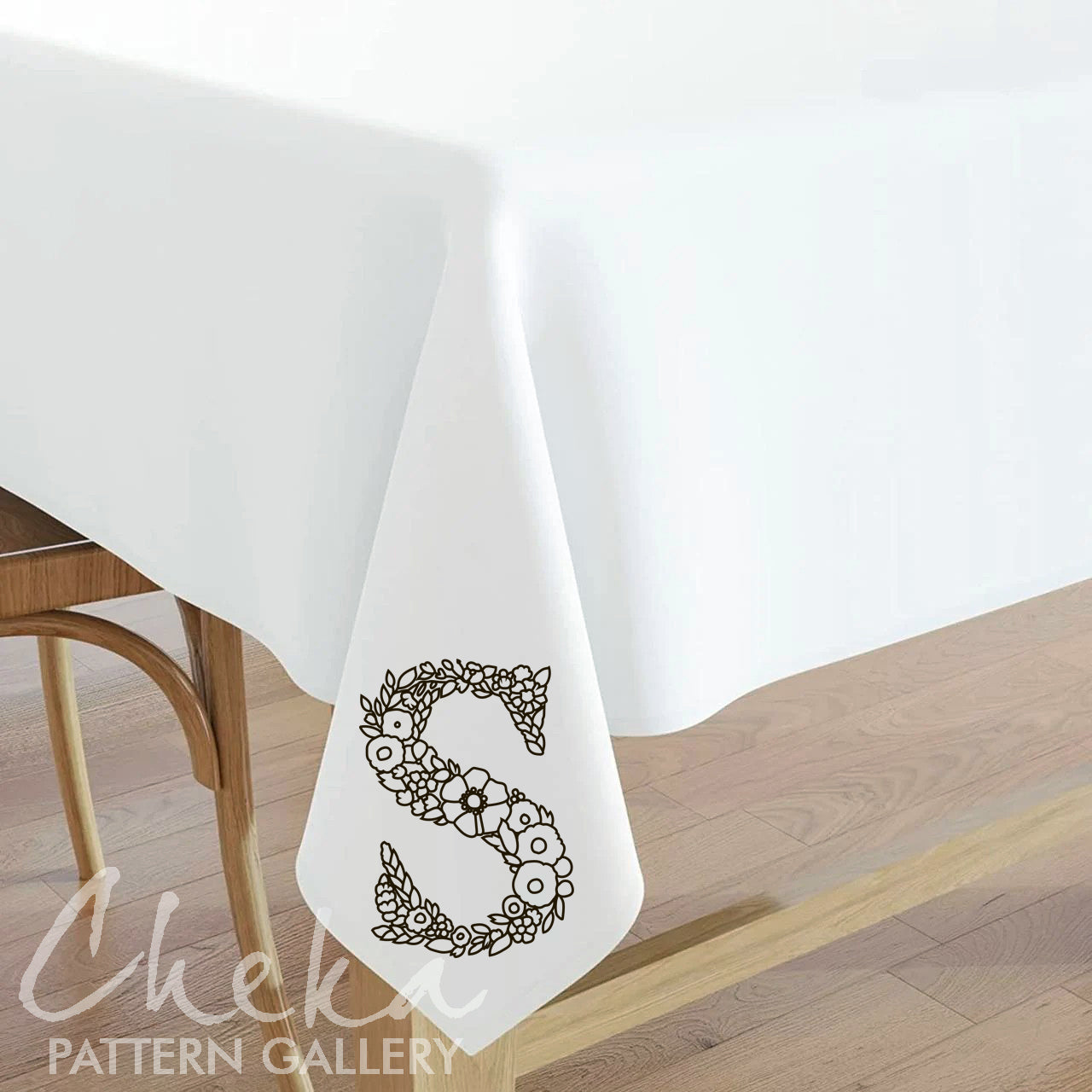 monogram tablecloth, Floral S letter embroidery. Floral monogram. Floral alphabet embroidery, letter embroidery pattern. Hoop art, The letter "S" digital pattern