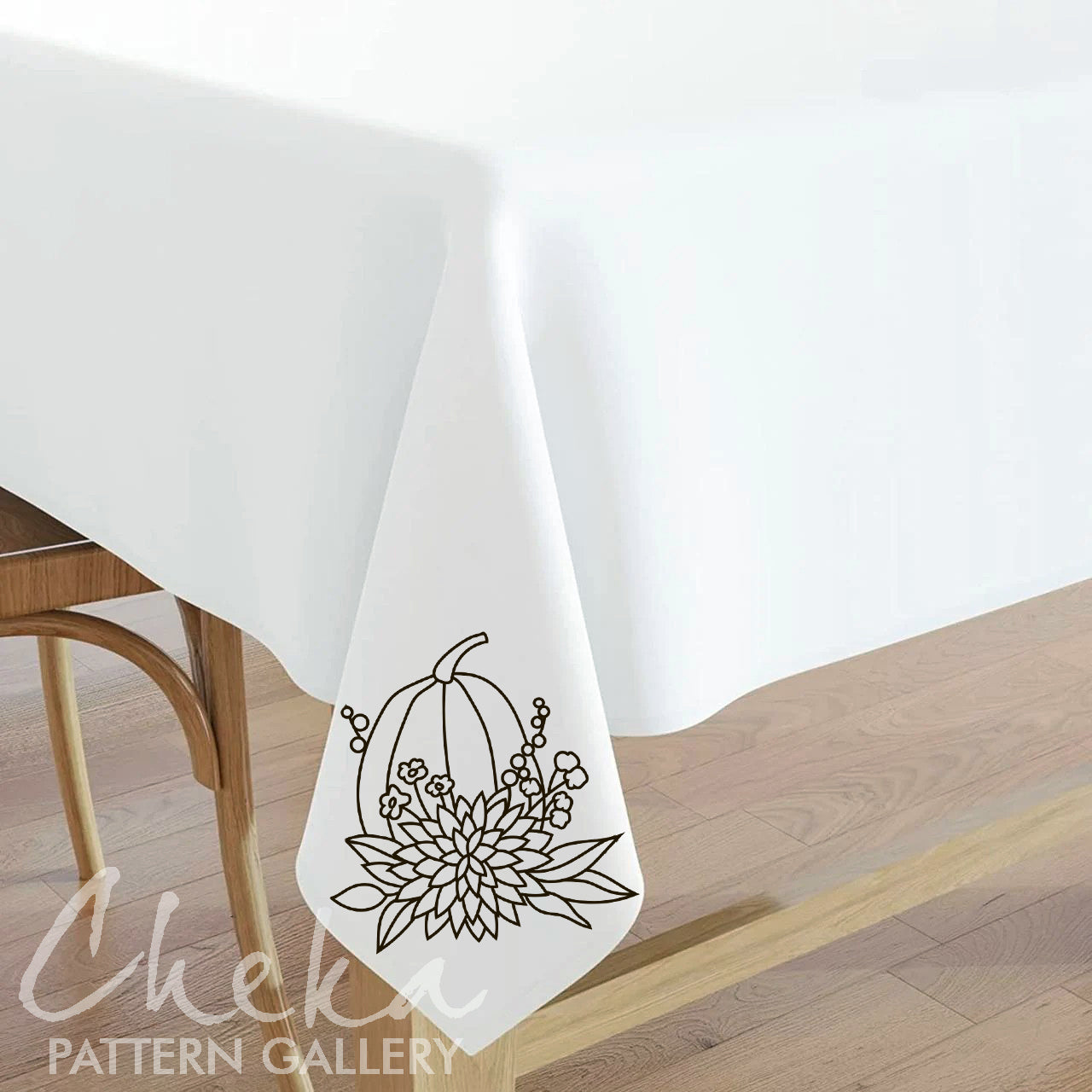 rural embroidered tablecloth, Pumpkin Season Hand Embroidery Pattern, Pumpkins Pattern, Pumpkin Design, Pumpkin and flowers, Floral fall Pattern, Hand Embroidery Pattern