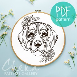 Beagle portrait, digital pet portrait, Embroidery scheme with a Beagle, dog embroidery template, floral embroidery design, Dogs lover gift Beagle portrait, digital pet portrait, Embroidery scheme with a Beagle, dog embroidery template, floral embroidery design, Dogs lover gift