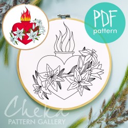 Chaste Heart of Saint Joseph pattern, Chaste Heart, Catholic Symbols, Instant Digital Download. Embroidery Pattern PDF, Christian Hoop Art Chaste Heart of Saint Joseph pattern, Chaste Heart, Catholic Symbols, Instant Digital Download. Embroidery Pattern PDF, Christian Hoop Art