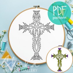 Christian Hand Embroidery Pattern, Irish Thistle Cross. Floral Cross, Christian Theme. Hand Embroidery Pattern PDF Christian Hand Embroidery Pattern, Irish Thistle Cross. Floral Cross, Christian Theme. Hand Embroidery Pattern PDF
