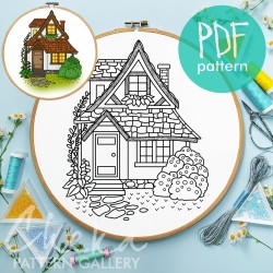 Cottage Hand Embroidery Template, Village House, garden Embroidery Pattern PDF, Cottagecore Embroidery Pattern, Home Hand Embroidery Pattern Cottage Hand Embroidery Template, Village House, garden Embroidery Pattern PDF, Cottagecore Embroidery Pattern, Home Hand Embroidery Pattern