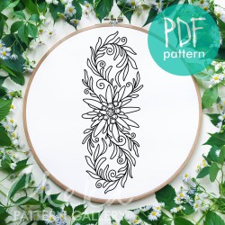 Edelweiss hand embroidery pattern. Edelweiss embroidery design PDF, mountain flower. Botanical embroidery. Austrian Folk embroidery designs Edelweiss hand embroidery pattern. Edelweiss embroidery design PDF, mountain flower. Botanical embroidery. Austrian Folk embroidery designs